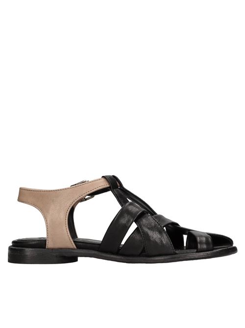 Sandali flat in pelle HUNDRED 100 | W972-04 ROCKNERO-MARRONE